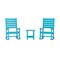 Flash Furniture Manchester 3-Pc Set w/2 Contemporary All-Weather HDPE Rocking Chairs and End Table, Blue LE-HMP-2002-2-T1517H-BL-GG - alternate 1